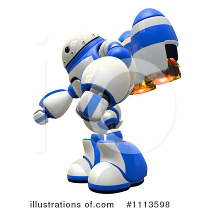 Royalty-Free (RF) Robot Clipart Illustration by Leo Blanchette - Stock Sample #1113598