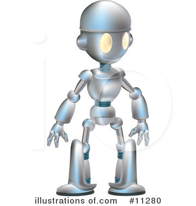 Robots Clipart #11280 by AtStockIllustration