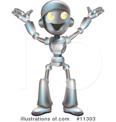 Robots Clipart #11303 by AtStockIllustration