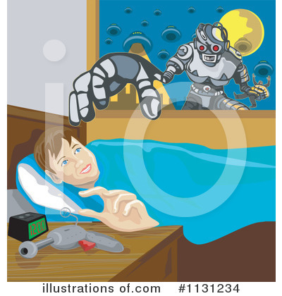 Royalty-Free (RF) Robot Clipart Illustration by patrimonio - Stock Sample #1131234
