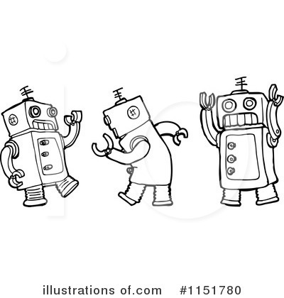 Royalty-Free (RF) Robot Clipart Illustration by lineartestpilot - Stock Sample #1151780
