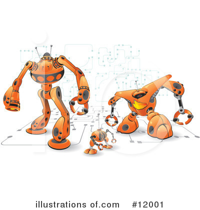 Royalty-Free (RF) Robot Clipart Illustration by Leo Blanchette - Stock Sample #12001