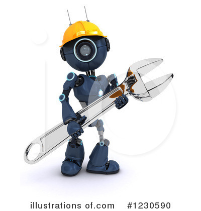 Royalty-Free (RF) Robot Clipart Illustration by KJ Pargeter - Stock Sample #1230590