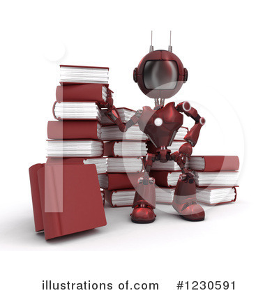 Red Robot Clipart #1230591 by KJ Pargeter