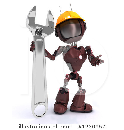 Royalty-Free (RF) Robot Clipart Illustration by KJ Pargeter - Stock Sample #1230957