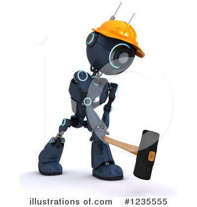 Royalty-Free (RF) Robot Clipart Illustration by KJ Pargeter - Stock Sample #1235555