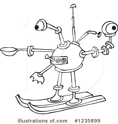 Royalty-Free (RF) Robot Clipart Illustration by djart - Stock Sample #1235899