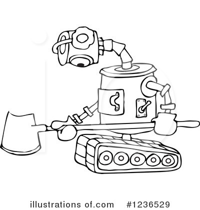Royalty-Free (RF) Robot Clipart Illustration by djart - Stock Sample #1236529
