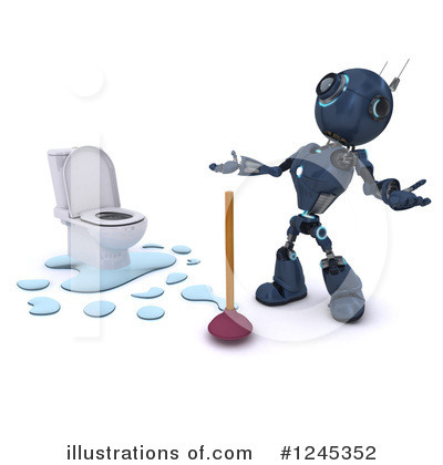 Royalty-Free (RF) Robot Clipart Illustration by KJ Pargeter - Stock Sample #1245352