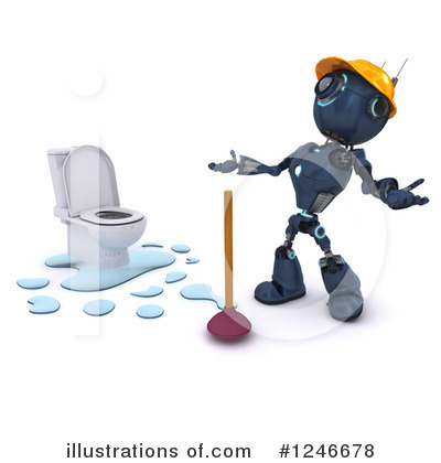 Royalty-Free (RF) Robot Clipart Illustration by KJ Pargeter - Stock Sample #1246678