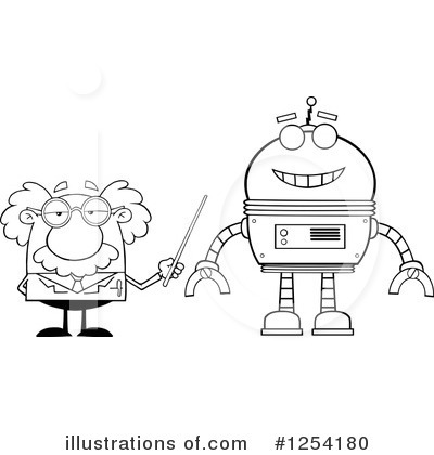 Royalty-Free (RF) Robot Clipart Illustration by Hit Toon - Stock Sample #1254180
