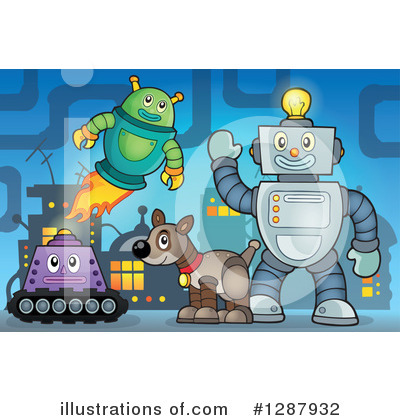 Royalty-Free (RF) Robot Clipart Illustration by visekart - Stock Sample #1287932