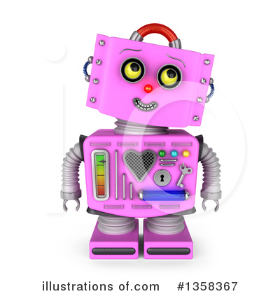 Pink Robot Clipart #1358367 by stockillustrations