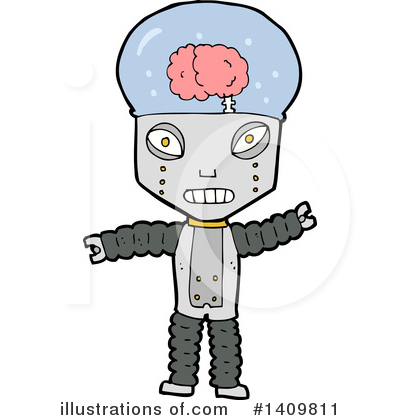 Royalty-Free (RF) Robot Clipart Illustration by lineartestpilot - Stock Sample #1409811