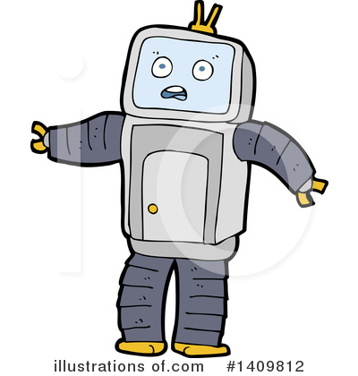 Royalty-Free (RF) Robot Clipart Illustration by lineartestpilot - Stock Sample #1409812
