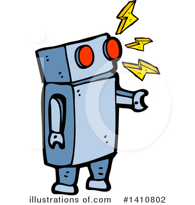 Royalty-Free (RF) Robot Clipart Illustration by lineartestpilot - Stock Sample #1410802