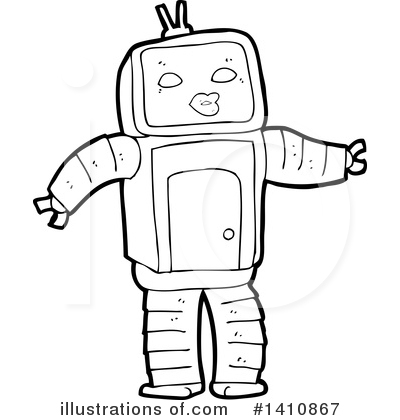 Royalty-Free (RF) Robot Clipart Illustration by lineartestpilot - Stock Sample #1410867