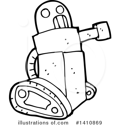 Royalty-Free (RF) Robot Clipart Illustration by lineartestpilot - Stock Sample #1410869