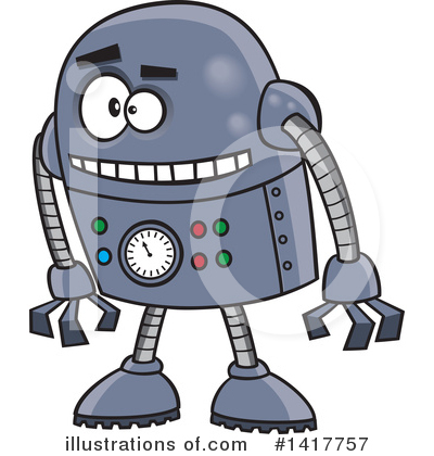 Royalty-Free (RF) Robot Clipart Illustration by toonaday - Stock Sample #1417757