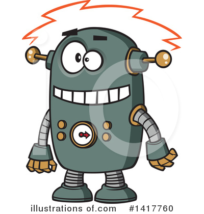 Royalty-Free (RF) Robot Clipart Illustration by toonaday - Stock Sample #1417760