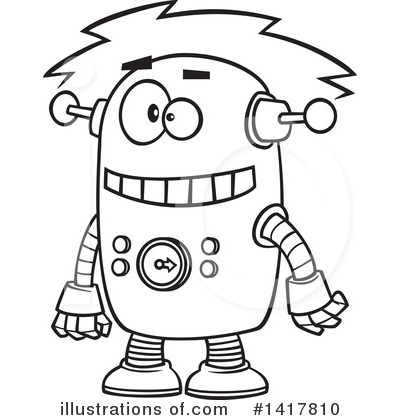 Royalty-Free (RF) Robot Clipart Illustration by toonaday - Stock Sample #1417810