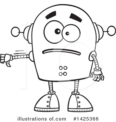 Royalty-Free (RF) Robot Clipart Illustration by toonaday - Stock Sample #1425366