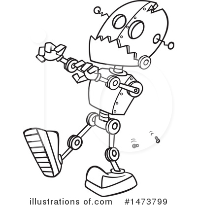 Royalty-Free (RF) Robot Clipart Illustration by toonaday - Stock Sample #1473799