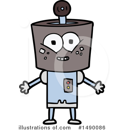 Royalty-Free (RF) Robot Clipart Illustration by lineartestpilot - Stock Sample #1490086