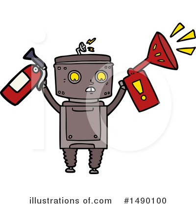 Royalty-Free (RF) Robot Clipart Illustration by lineartestpilot - Stock Sample #1490100
