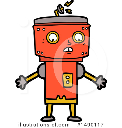Royalty-Free (RF) Robot Clipart Illustration by lineartestpilot - Stock Sample #1490117