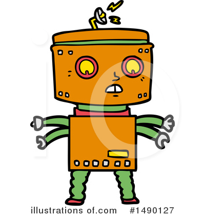 Royalty-Free (RF) Robot Clipart Illustration by lineartestpilot - Stock Sample #1490127