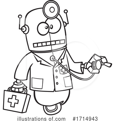 Royalty-Free (RF) Robot Clipart Illustration by toonaday - Stock Sample #1714943