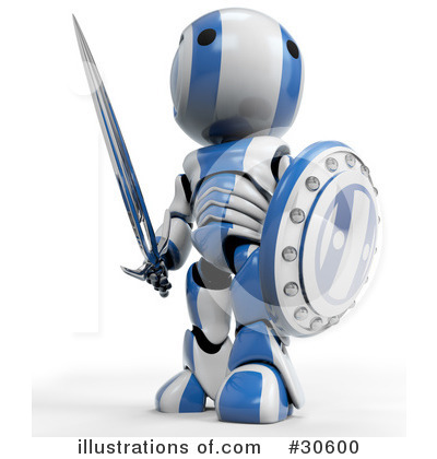 Royalty-Free (RF) Robot Clipart Illustration by Leo Blanchette - Stock Sample #30600