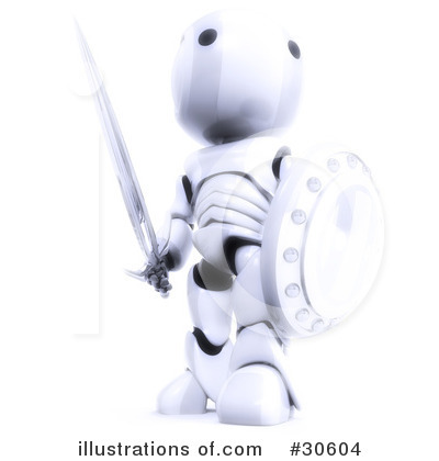 Royalty-Free (RF) Robot Clipart Illustration by Leo Blanchette - Stock Sample #30604