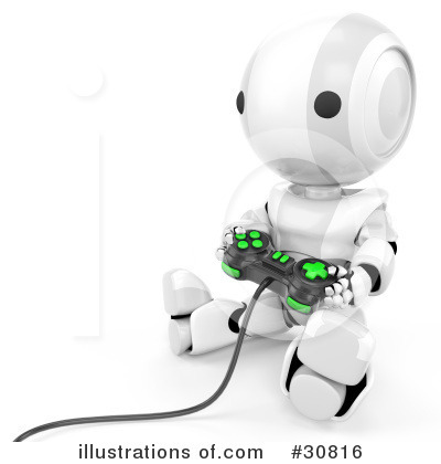 Royalty-Free (RF) Robot Clipart Illustration by Leo Blanchette - Stock Sample #30816