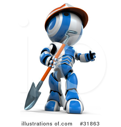 Royalty-Free (RF) Robot Clipart Illustration by Leo Blanchette - Stock Sample #31863