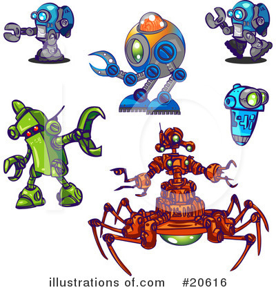 Royalty-Free (RF) Robots Clipart Illustration by Tonis Pan - Stock Sample #20616