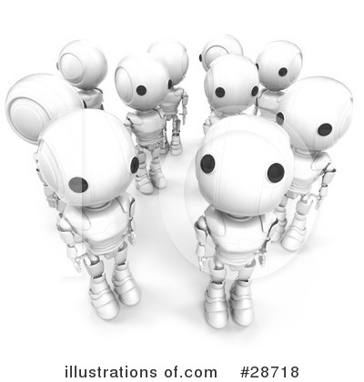 Royalty-Free (RF) Robots Clipart Illustration by Leo Blanchette - Stock Sample #28718