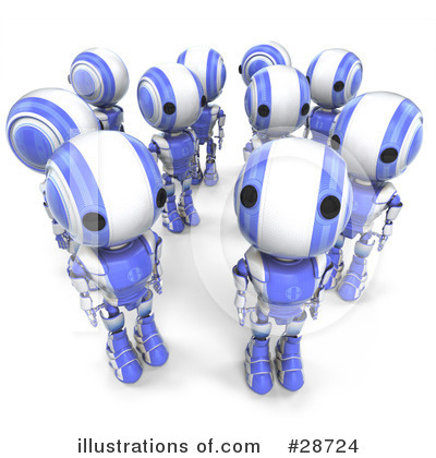 Royalty-Free (RF) Robots Clipart Illustration by Leo Blanchette - Stock Sample #28724