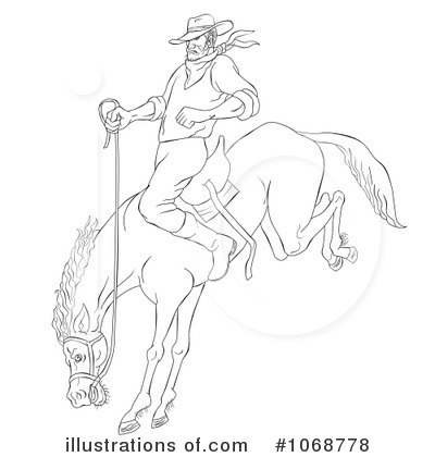 Royalty-Free (RF) Rodeo Clipart Illustration by patrimonio - Stock Sample #1068778