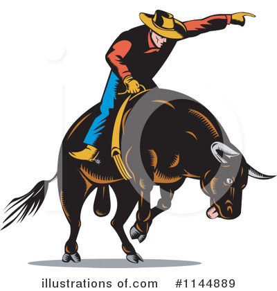 Royalty-Free (RF) Rodeo Clipart Illustration by patrimonio - Stock Sample #1144889