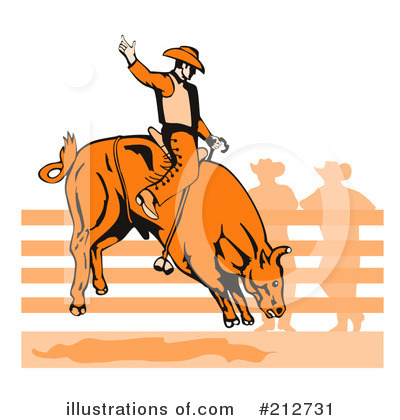 Royalty-Free (RF) Rodeo Clipart Illustration by patrimonio - Stock Sample #212731