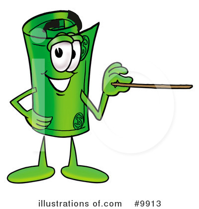 Royalty-Free (RF) Rolled Money Clipart Illustration by Mascot Junction - Stock Sample #9913