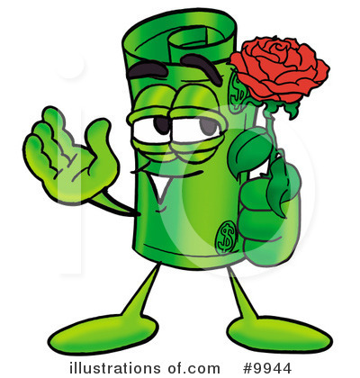 Royalty-Free (RF) Rolled Money Clipart Illustration by Mascot Junction - Stock Sample #9944