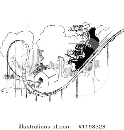 Royalty-Free (RF) Roller Coaster Clipart Illustration by Prawny Vintage - Stock Sample #1198328
