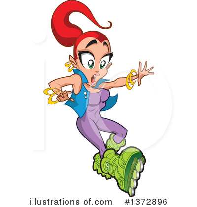 Roller Blading Clipart #1372896 by Clip Art Mascots