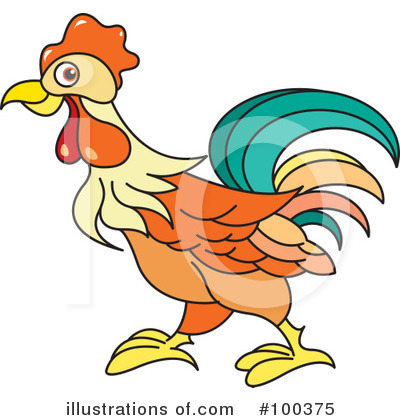 Royalty-Free (RF) Rooster Clipart Illustration by Lal Perera - Stock Sample #100375