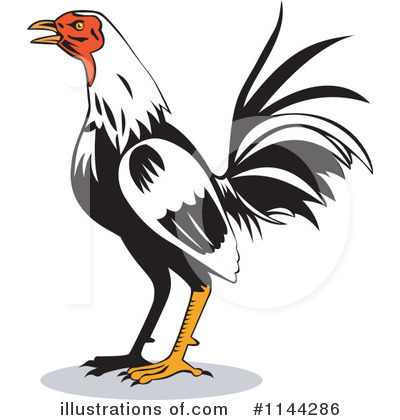 Royalty-Free (RF) Rooster Clipart Illustration by patrimonio - Stock Sample #1144286
