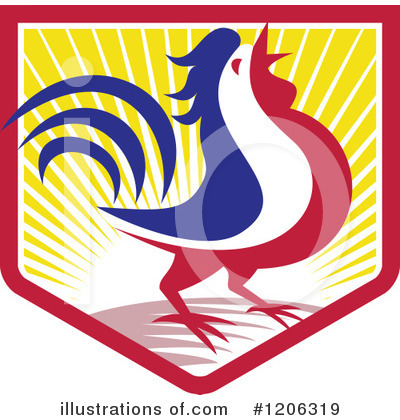 Royalty-Free (RF) Rooster Clipart Illustration by patrimonio - Stock Sample #1206319