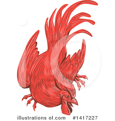 Royalty-Free (RF) Rooster Clipart Illustration by patrimonio - Stock Sample #1417227